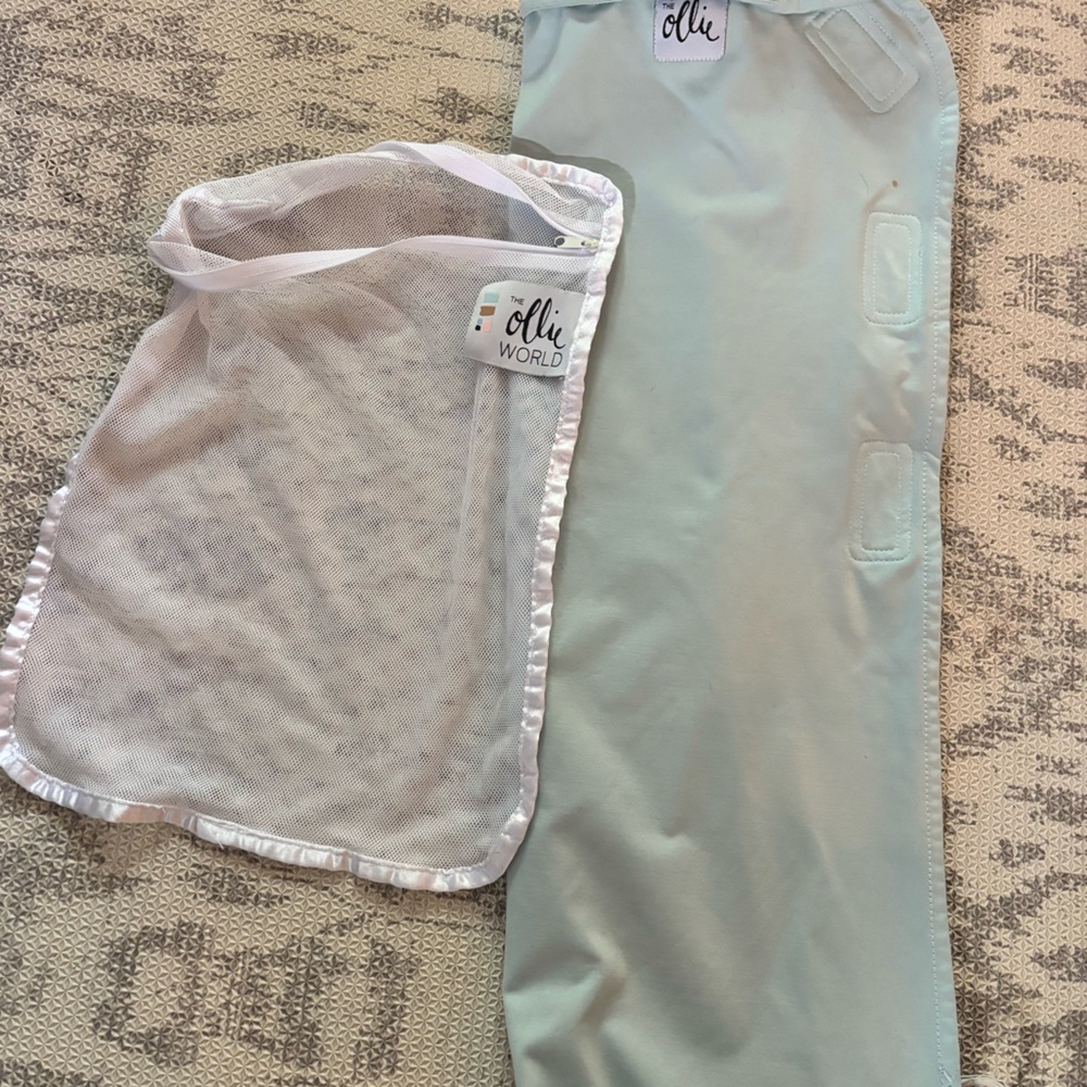 Blue Ollie world swaddle